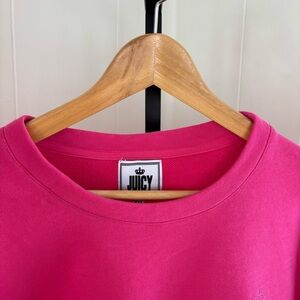 Juicy Couture NWT Pink Cropped Cotton Crewneck Sweatshirt Women’s XXL Loungewear